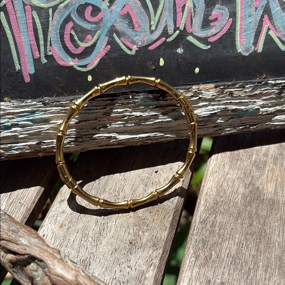 Elegant Gold Bamboo Bangle Bracelet RESTOCKED
